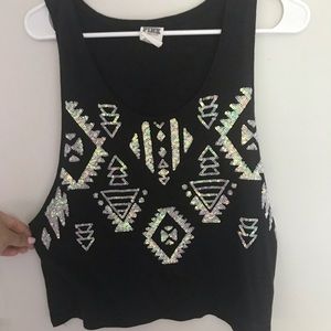 Black PINK tribal tank